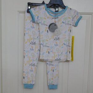 NWT 2pc Milkberry Animal Safari Bamboo Shirt Pants Pajamas sz 24 Months